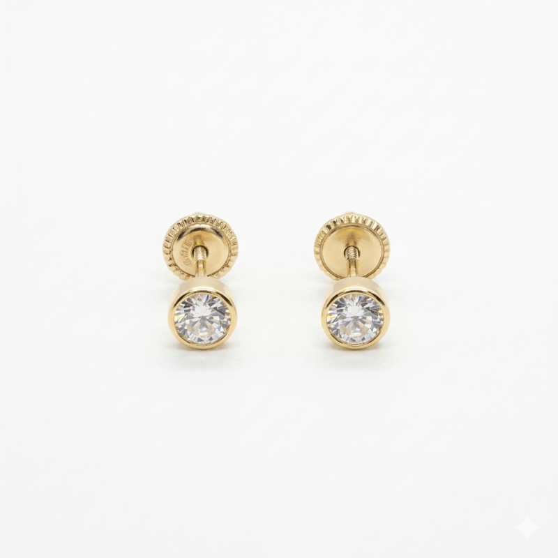 Pendientes chatón circonita (35015P9K)