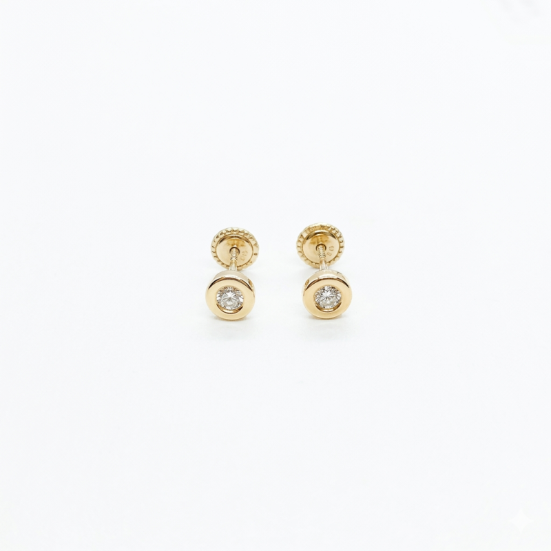 Pendientes chatón circonita (35013P9K)