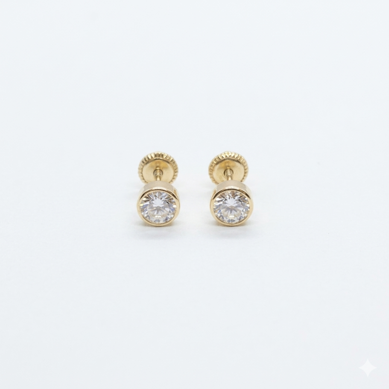 Pendientes chatón circonita (35016P9K)