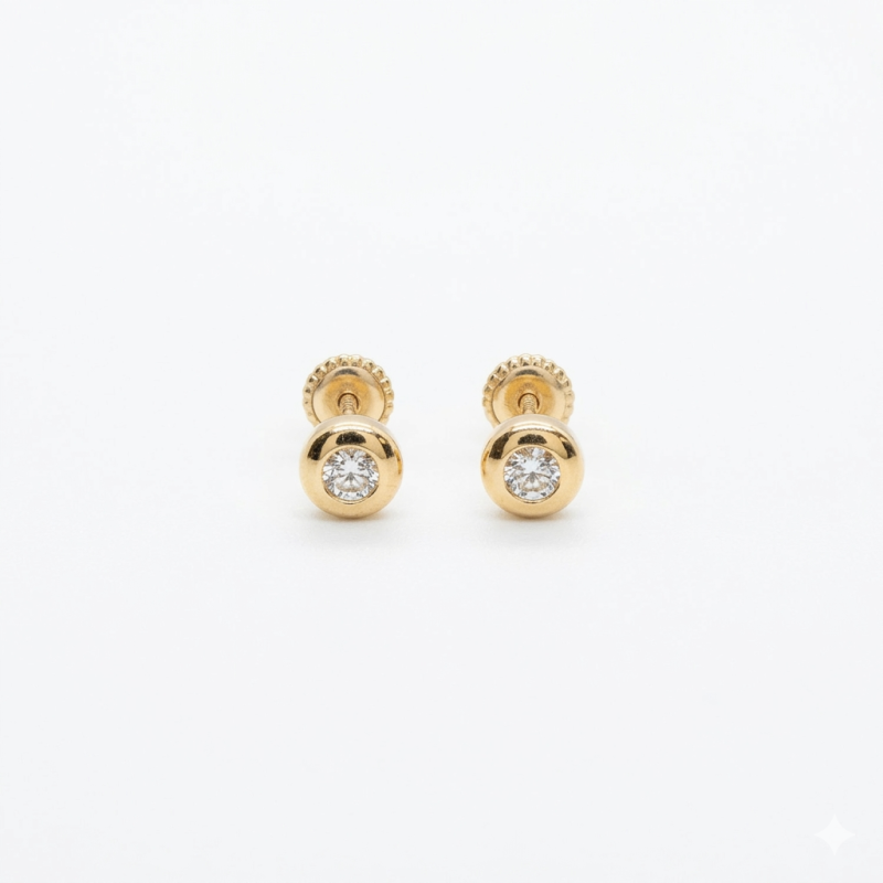 Pendientes chatón circonita (35019P9K)