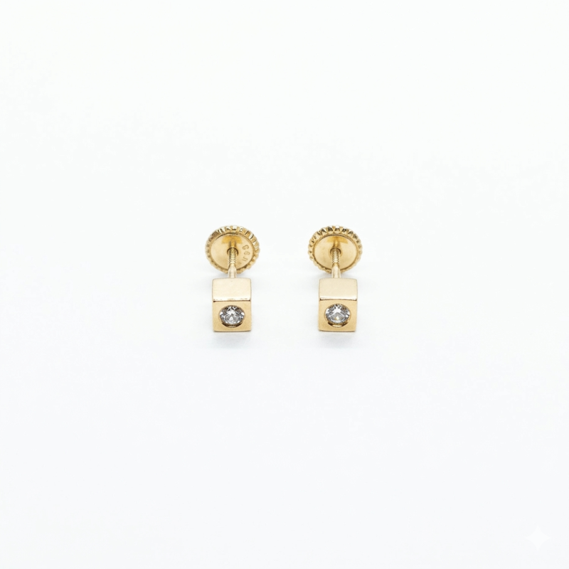 Pendientes cubo circonita (35020P9K)