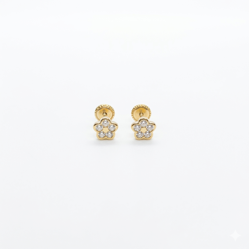 Pendientes flor circonitas (35028P9K)